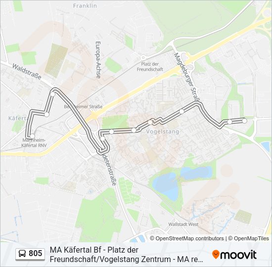 Автобус 805: карта маршрута