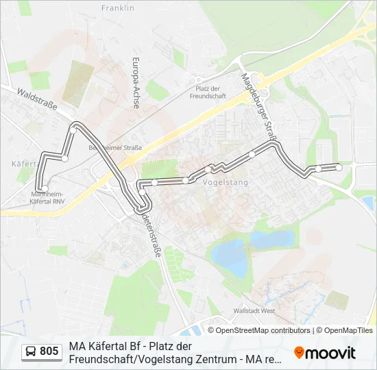 805 Bus Line Map