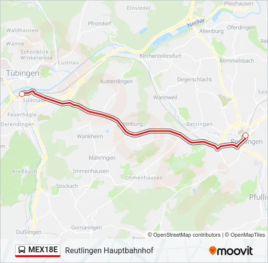 MEX18E Bus Line Map