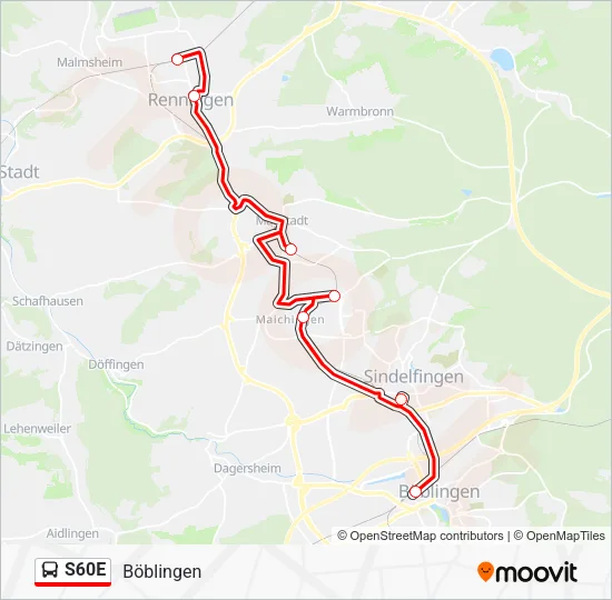 S60E Bus Line Map
