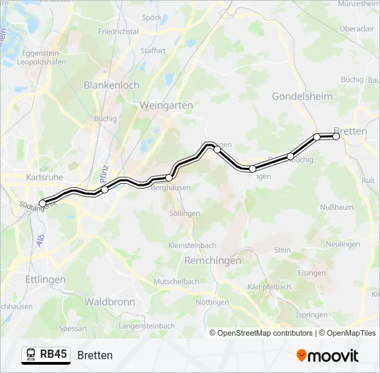 Bahnlinie RB45 Karte