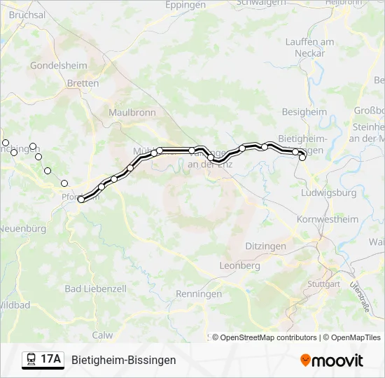 Поезд 17A: карта маршрута
