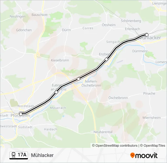 Поезд 17A: карта маршрута
