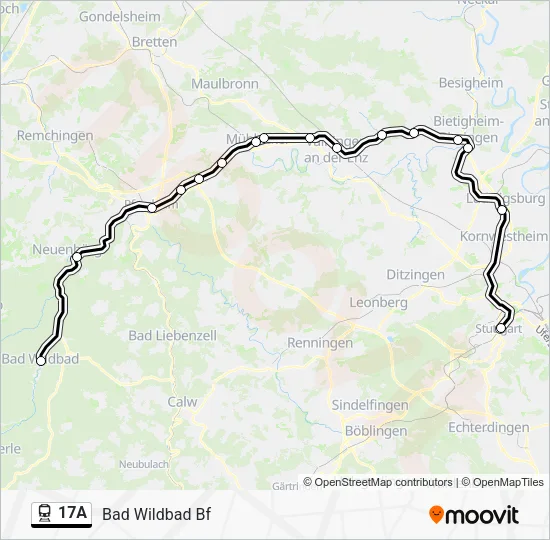 Поезд 17A: карта маршрута