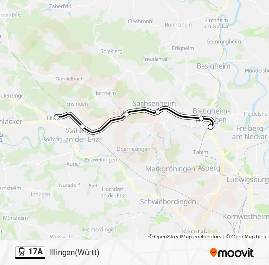 Поезд 17A: карта маршрута