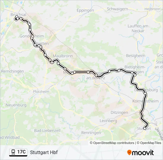 Bahnlinie 17C Karte