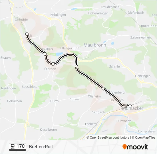 Поезд 17C: карта маршрута