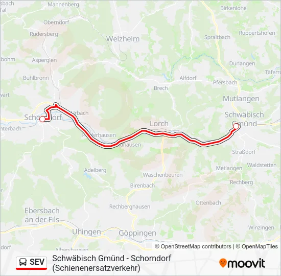 Автобус SEV: карта маршрута