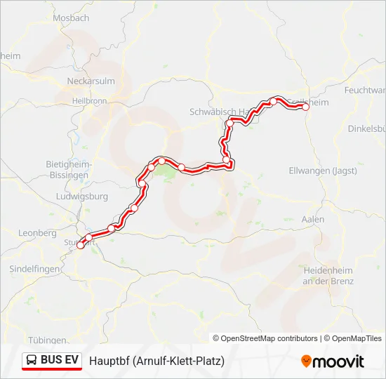 Автобус BUS EV: карта маршрута