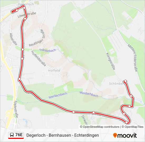 76E Bus Line Map