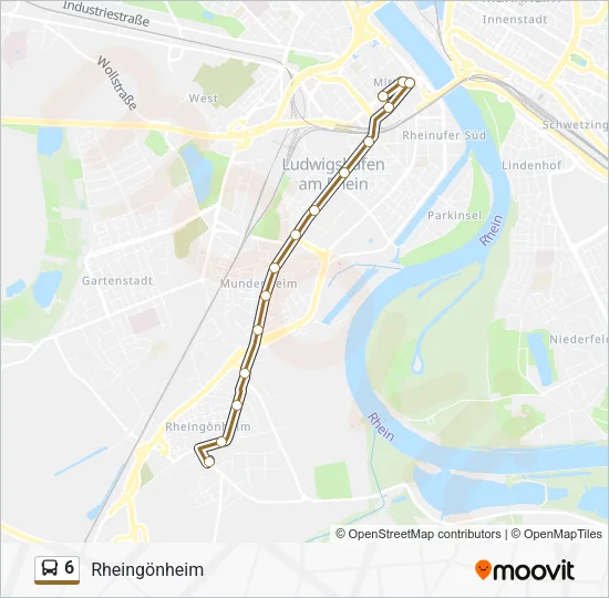 Автобус 6: карта маршрута