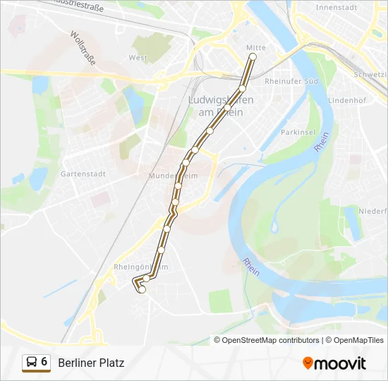 Автобус 6: карта маршрута