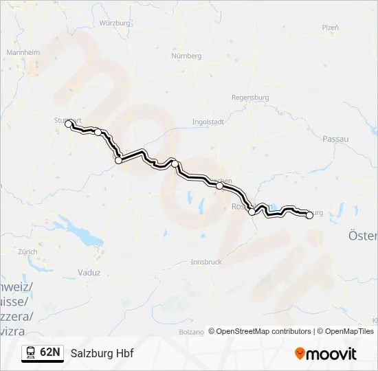 62N Train Line Map