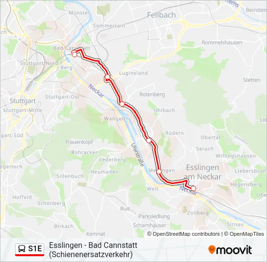 S1E Bus Line Map