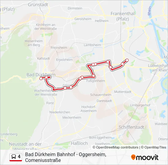 Автобус 4: карта маршрута