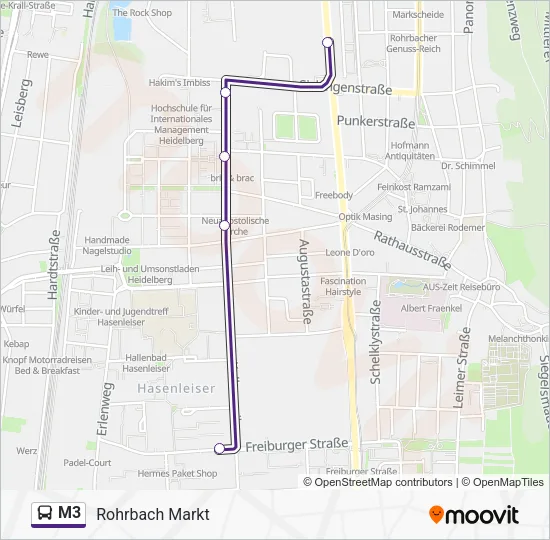M3 Bus Line Map