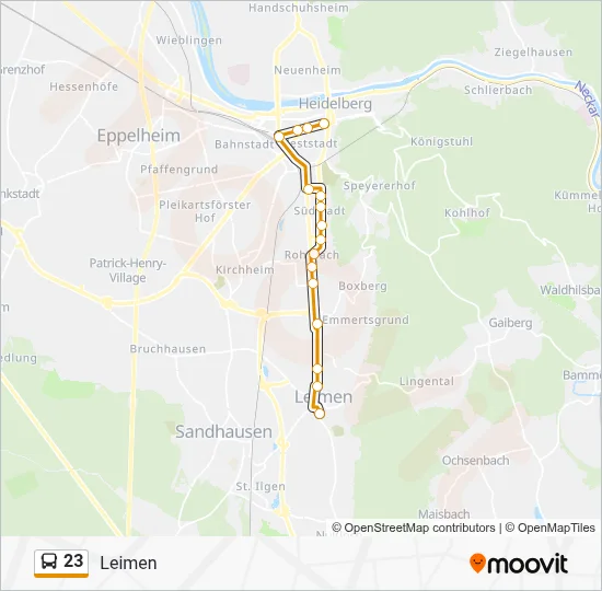 23 Route: Fahrpläne, Haltestellen & Karten - Leimen (Aktualisiert)