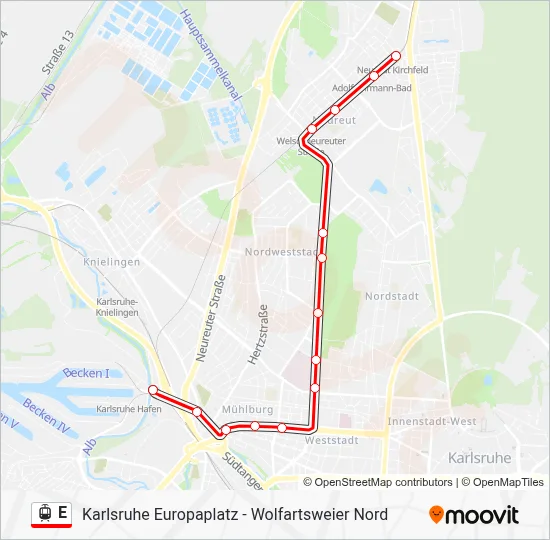 E Light Rail Line Map