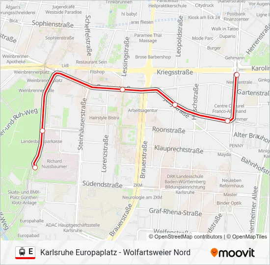 E Light Rail Line Map