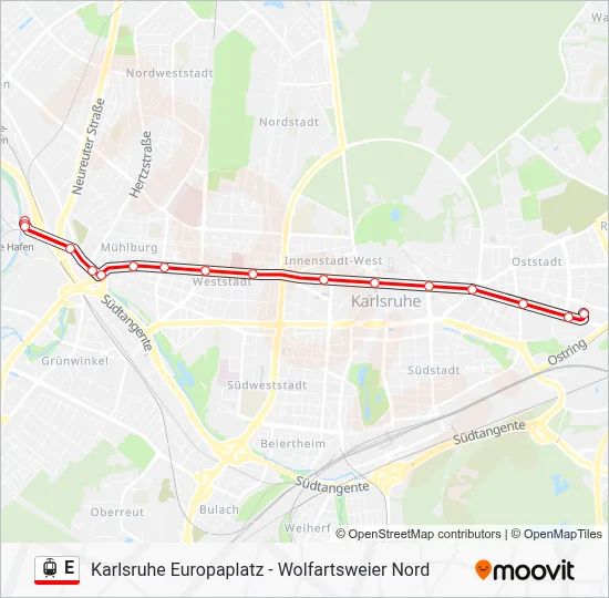 E Light Rail Line Map