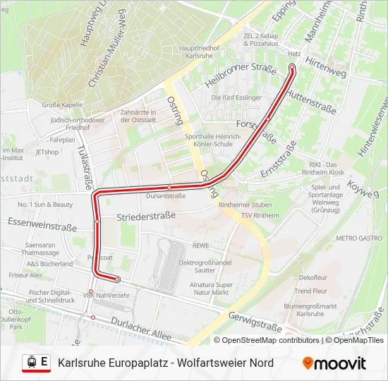 E Light Rail Line Map
