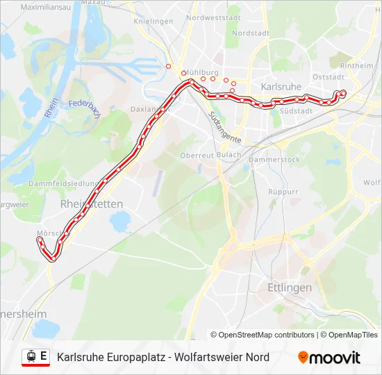 E Light Rail Line Map