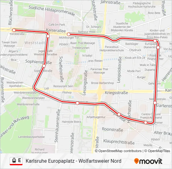 E Light Rail Line Map