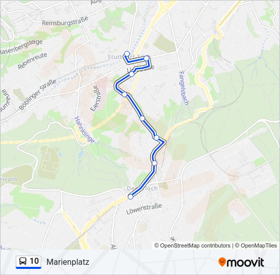 Автобус 10: карта маршрута