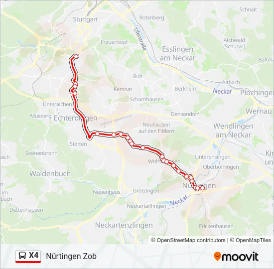 X4 Bus Line Map