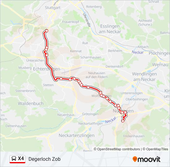 X4 bus Line Map