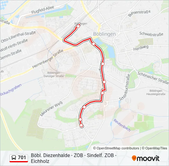 701 Bus Line Map