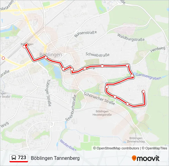 723 Bus Line Map