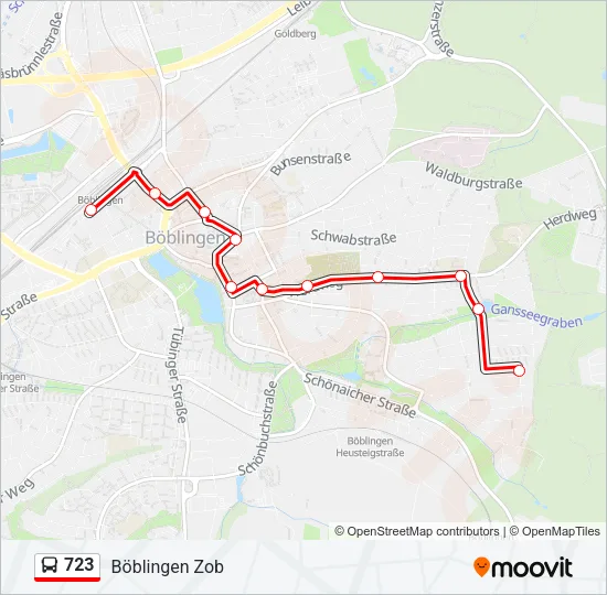 723 Bus Line Map