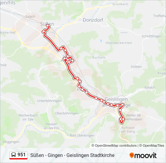 951 Bus Line Map