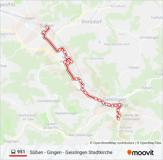 951 Bus Line Map
