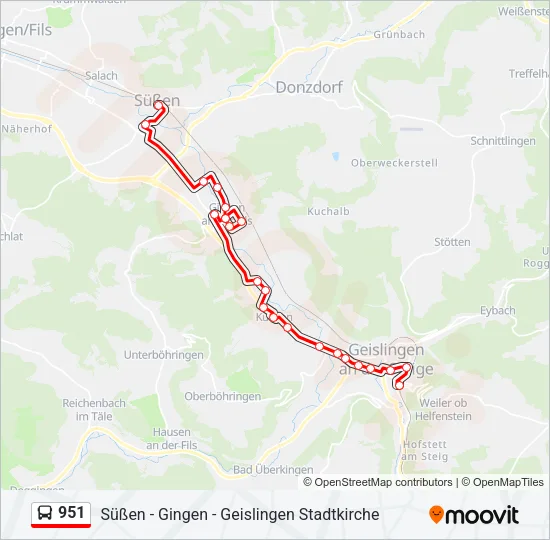 951 Bus Line Map