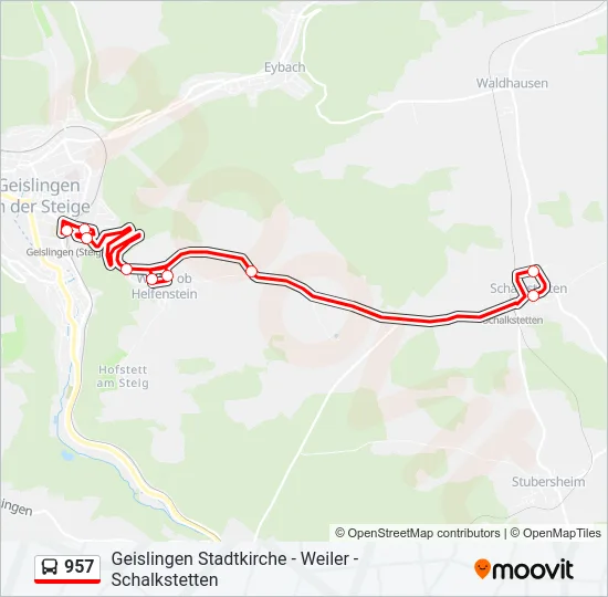 957 Bus Line Map