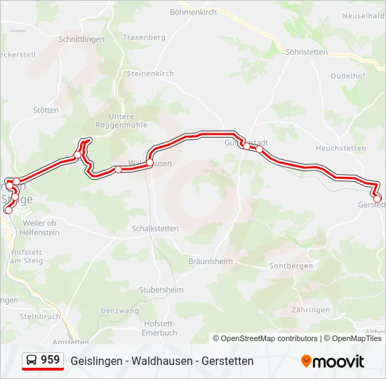 959 Bus Line Map