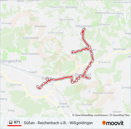 971 bus Line Map