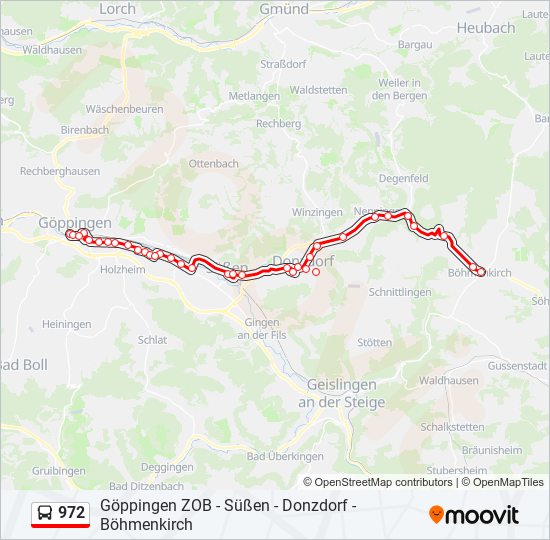 972 bus Line Map