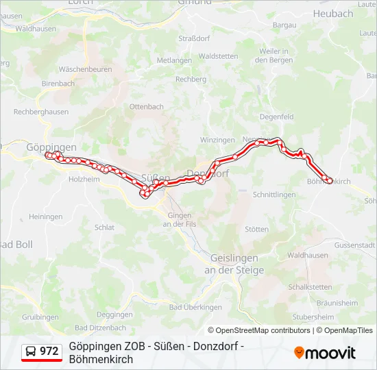 972 Bus Line Map