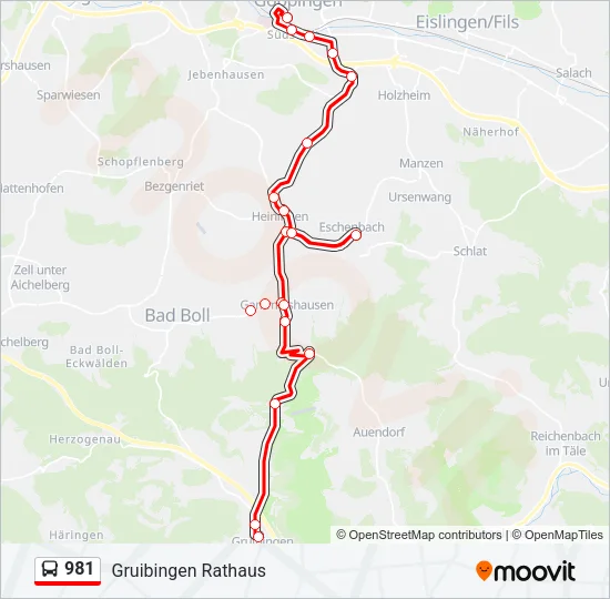 981 Bus Line Map