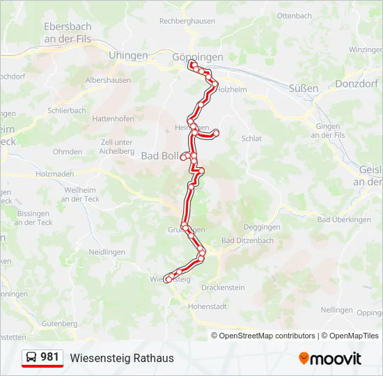 981 Bus Line Map