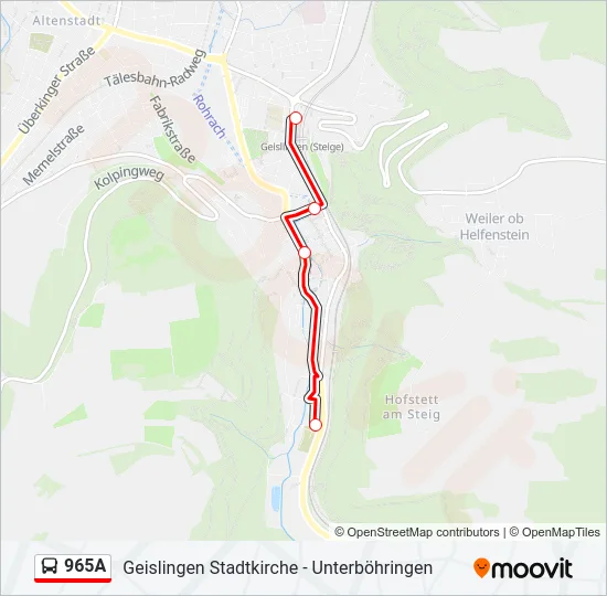 Buslinie 965A Karte