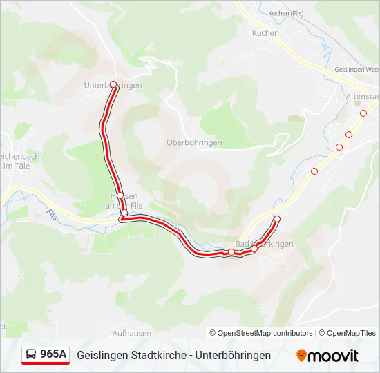 965A Bus Line Map