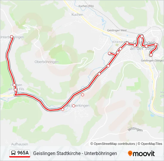 965A Bus Line Map