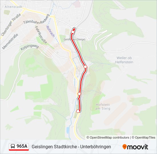 965A bus Line Map