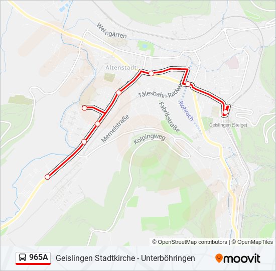 965A bus Line Map