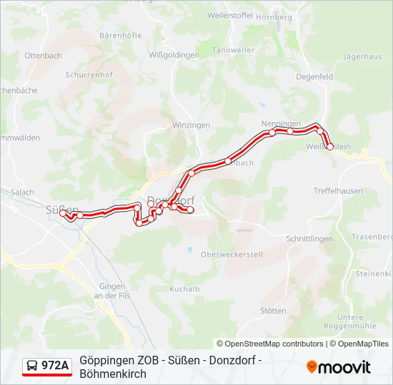 972A Bus Line Map