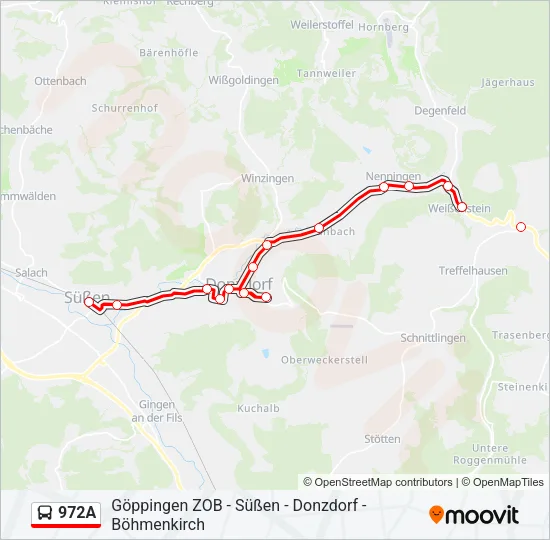 972A Bus Line Map